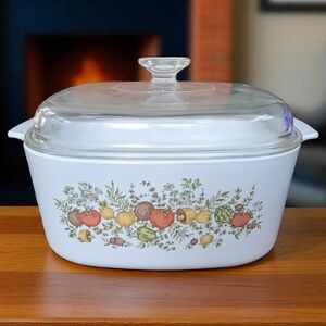 Vintage Corningware Large Casserole Dish With Pyrex A-12 Lid 5L Made In Canada